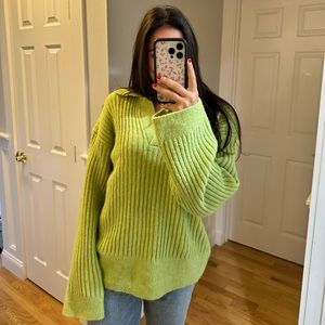Zara Green Collard Sweater